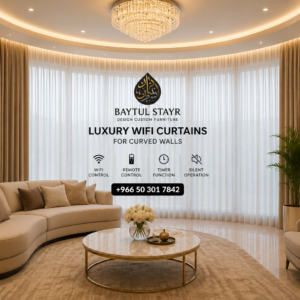 Modern Beige L-Shape Sofa with WiFi Curtains for Elegant Riyadh