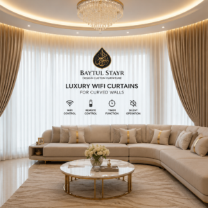 Luxury WiFi Smart Curtains for Curved Walls in Riyadh | Modern Motorized Curtain Design
