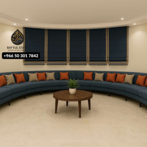 Luxury round sectional sofa set perfect for large Arabic-style majlis