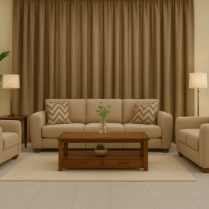 Modern Beige Sofa Set – 3+2+1 Seater for Living Room