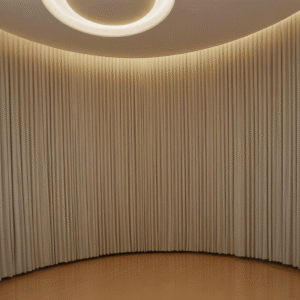 Luxury wifi Curtain Custom Design for Curved Wall – Luxury Curtains in Riyadh